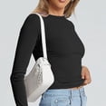 thumbnail image 5 of Long Sleeve Shirts for Women's Long Sleeved Round Neck Slim Bottom Sweater 2025 Basic Clothing for Outdoor Wear Sports Top Womens Fashion Top Shirts, 5 of 6