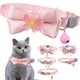 thumbnail image 1 of Lazo de encaje rosa con cuello de gato | Campana de flores con cuentas ajustable | Collar suave de poliéster para mascotas para gatos y perros pequeños | Arco extraíble | Hebilla de seguridad, 1 of 6