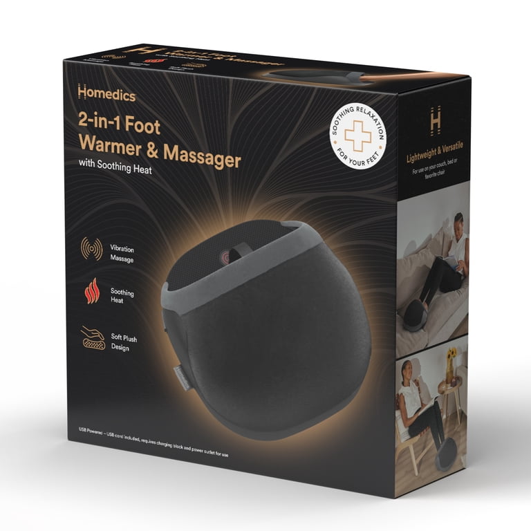 homedics soothing foot warmer and vibrating massager with heat, black