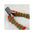 thumbnail image 4 of INSPIRE CHIC Women's Fingerless Gloves Printed Elbow Length Knitted Arm Warmers Red Green Wide Stripes, 4 of 6