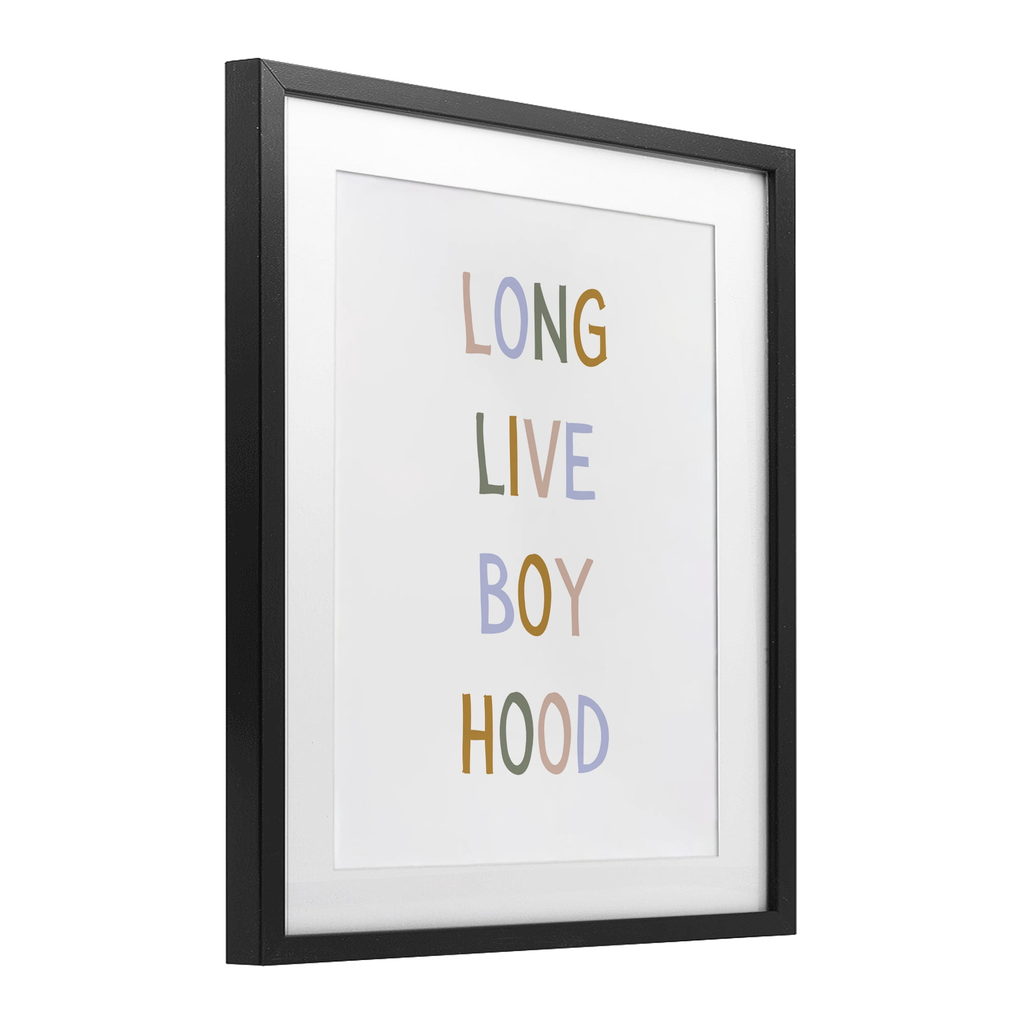 Stupell Industries Long Live Boy Hood Black Framed Print Under Glass, design by Katie Griggs
