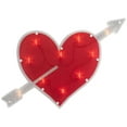 thumbnail image 3 of Northlight 18" Red and White Lighted Heart with Arrow Valentine's Day Window Silhouette, 3 of 8