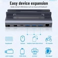 thumbnail image 5 of Docking Station Game Console Docking Stand HD 4K 60Hz USB 3.0 USB C Controller Stand, Compatible for Steam Deck Controller, Gray, 5 of 9