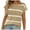Khaki, variant on CHUMUD Womens Summer Tops Cap Sleeve Crew Neck Top Loose Fit Striped Knit Top Going Out Clothes