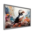 thumbnail image 2 of Designart "Modern Portrait of a Puffin Bird III" Animals Framed Wall Art Decor - Coastal Pink Coastal Animal Bedroom Framed Canvas Wall Art, 2 of 6