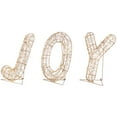 thumbnail image 5 of Northlight LED Lighted Twinkle "Joy" Metal Wire Outdoor Christmas Decoration - 16" - Gold, 5 of 9