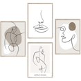 thumbnail image 1 of SHAR Abstract Line Poster Set - Modern Wall Decor for Home, Living Room, Bedroom (4xA4, Unframed), 1 of 5