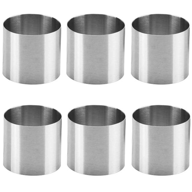 Aros para tartas Jtuxcke, 6 piezas, acero inoxidable, 5 cm, antiadherentes