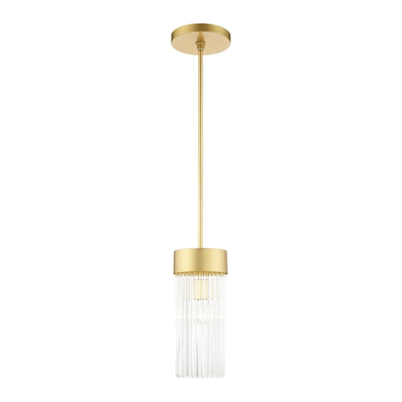 49829-33 Livex Lighting Norwich - 1 Light Chandelier in Modern Style - 7 Inches wide by 22 Inches high-Soft Gold Finish    -Traditional Installation