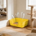 thumbnail image 4 of Semi-Enclosed Litter Box for Cats, Large Cat Litter Box with Odor Control and Anti Splash Design, High Sided Open Breathable Pet Toilet(Yellow), 4 of 6