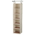 thumbnail image 6 of Household Essentials Cedarline 6-Shelf Hanging Closet Organizer, Heavy-Duty Cotton Canvas, Breathable, Versatile, Compact, Perfect for Rod or Wire Closets, Natural, 6 of 6