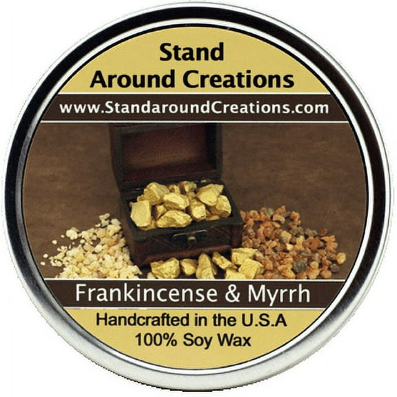FRANKINCENSE & MYRRH TIN 16-OZ. ALL NATURAL SOY CANDLE