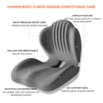 thumbnail image 5 of Ergonomic Seat Cushion with Full Back & Lumbar Support - Memory Foam Cushion for Office, Car, Gaming & Wheelchair, Gray, 5 of 8