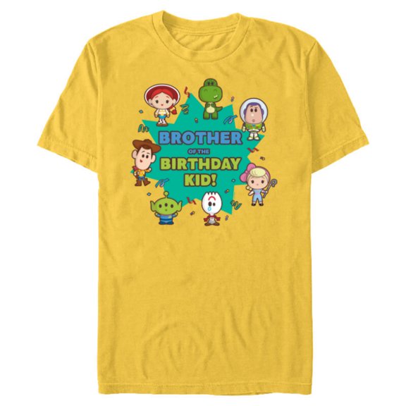 Disney and Pixar’s Toy Story Cute Brother of Birthday Kid - Short Sleeve Blended T-Shirt for Adults - Customized-Yellow