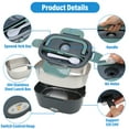 thumbnail image 6 of Electric Lunch Box 80W Food Heater for Adults, 12/24 Portable Lunch Warmer Upgraded Heated Lunch Box for Car with Spoon, 304 Stainless Steel Container, 6 of 8