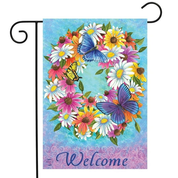 Briarwood Lane Butterfly Wreath Spring Garden Flag