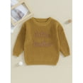 thumbnail image 2 of RUINIXCW Toddler Baby Boy Sweater Little Brother Outfit Infant Boys Spring Fall Winter Knit Sweaters Clothes Long Sleeve Letter Embroidery Knit Tops, 2 of 8