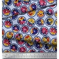 thumbnail image 2 of Soimoi Poly Georgette Fabric Lemon Slice & Texture Printed Fabric 1 Yard 52 Inch Wide, 2 of 2
