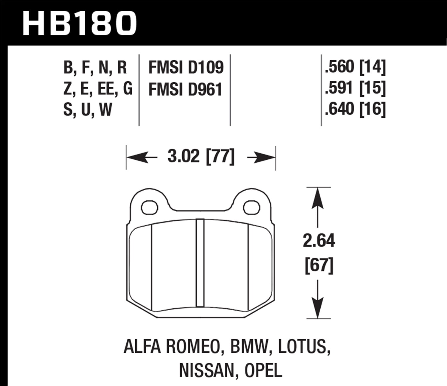 Hawk Performance HB194Z.570 Performance Ceramic Brake Pad