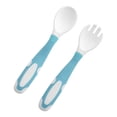 thumbnail image 1 of Loewten Toddler Utensils, Rounded Tip Training Spoon Easy Grip Baby Fork Spoon With Case For Self Feeding, 1 of 8