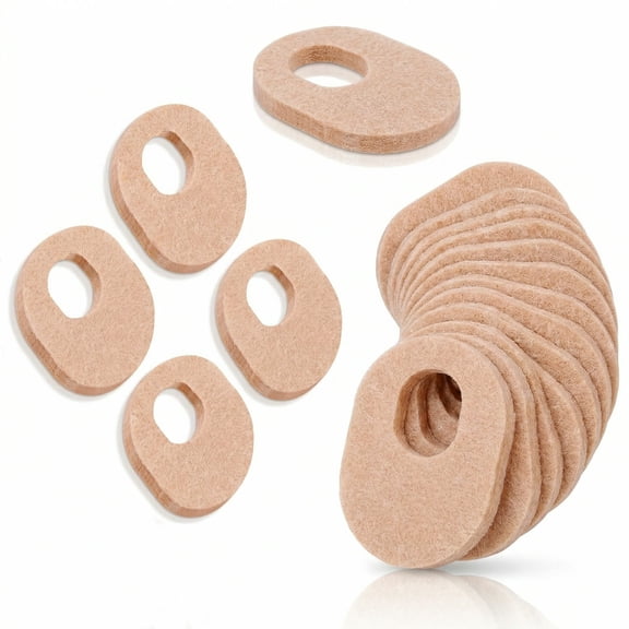 BlinkLLX 48 Pack Callus Pads Soft 1/4" Thick Oval Shape Corn Pads 1/8" Felt Callus Cushions Adhesive Corn Protectors for Men Women Feet Toes Pain Relief(Nude, 1/4 Inch)