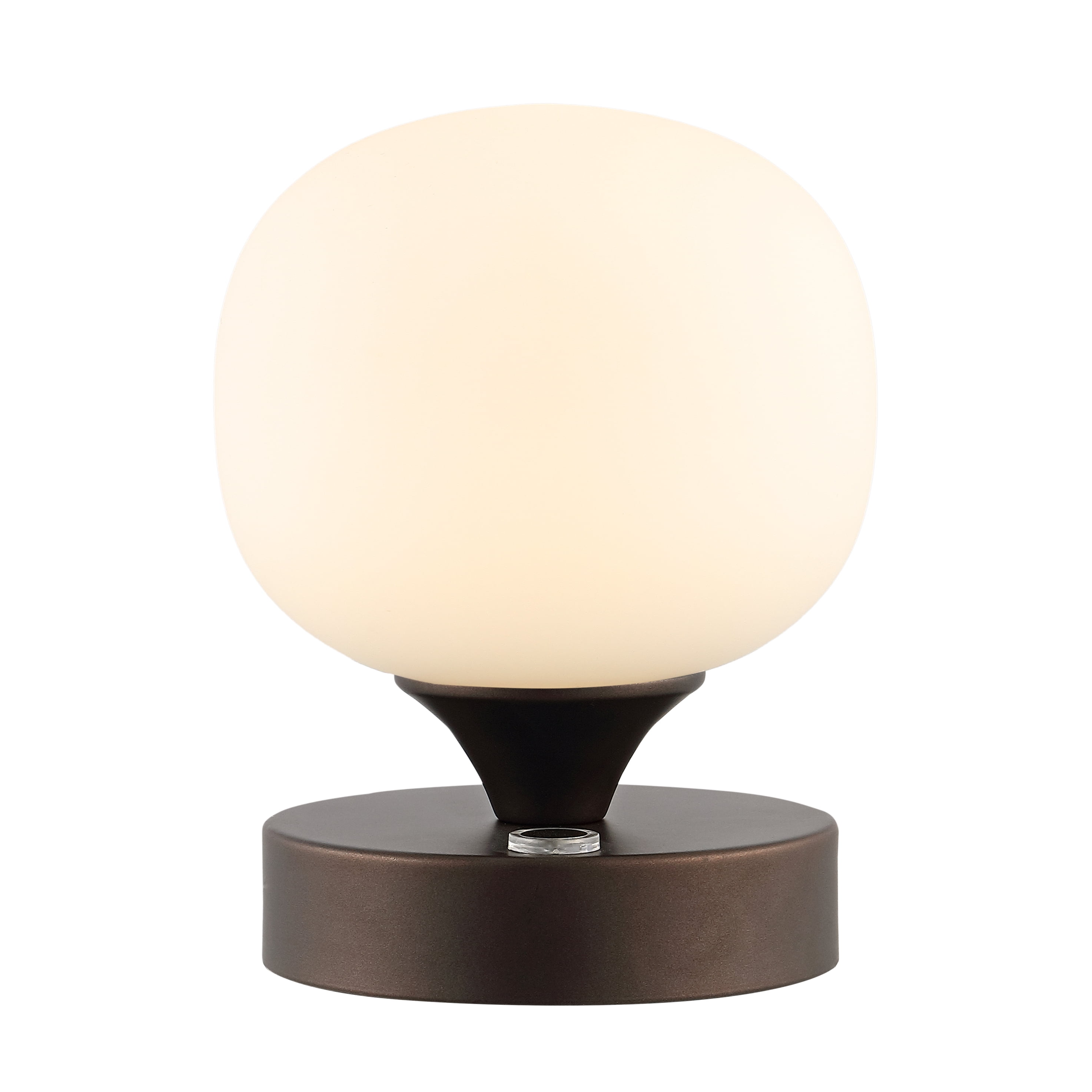 JONATHAN Y Owen 6.13" Bohemian Farmhouse Iron Rechargeable Integrated Portable LED Table Lamp, Oil Rubbed Bronze/White, JYL7112A