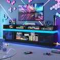 thumbnail image 6 of ChVans 92.5" LED TV Stand for up to 100" TVs with Power Outlet, Modern Tall Entertainment Center with Storage, High Gloss Gaming TV Media Console with 2 Storage Cabinets for Living Room, Bed Room, 6 of 7