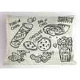 thumbnail image 1 of Cookie Pillow Sham, Typography on Scratch Paper Crispy Chocolate Bag of Chips, Decorative Standard Queen Size Printed Pillowcase, 30" X 20", Dark Blue Grey Pale Blue and Beige, by Ambesonne, 1 of 2