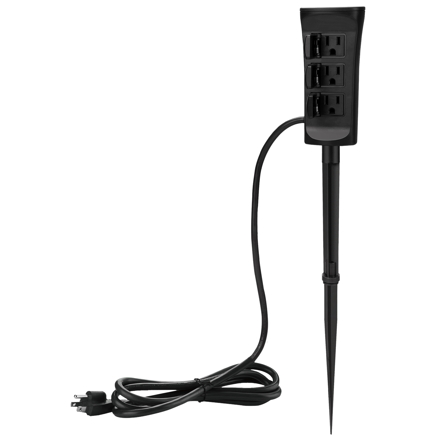 BESTTEN Outdoor Power Stake with 12Foot Weatherproof Extension Cord, 3