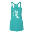 thumbnail image 2 of Manilyn Monroe Skull Face and Body Tattoo | Womens Pop Culture Premium Tri-Blend Racerback Tank Top, Tahiti Blue, Medium, 2 of 4