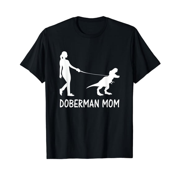 Doberman Mom Dobe Dobie Doberman Pinscher Dog Dinosaur Women T-Shirt