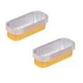 thumbnail image 1 of 2PC Picnic Trays For Food Disposable Aluminum Foil Tin Box Aluminum With Lid Rectangular Tin Foil Packing Box 200ml Aluminum Mini Loaf Baking Pans For Cooking Baking Meal Prep Take Out Etc Gold, 1 of 9