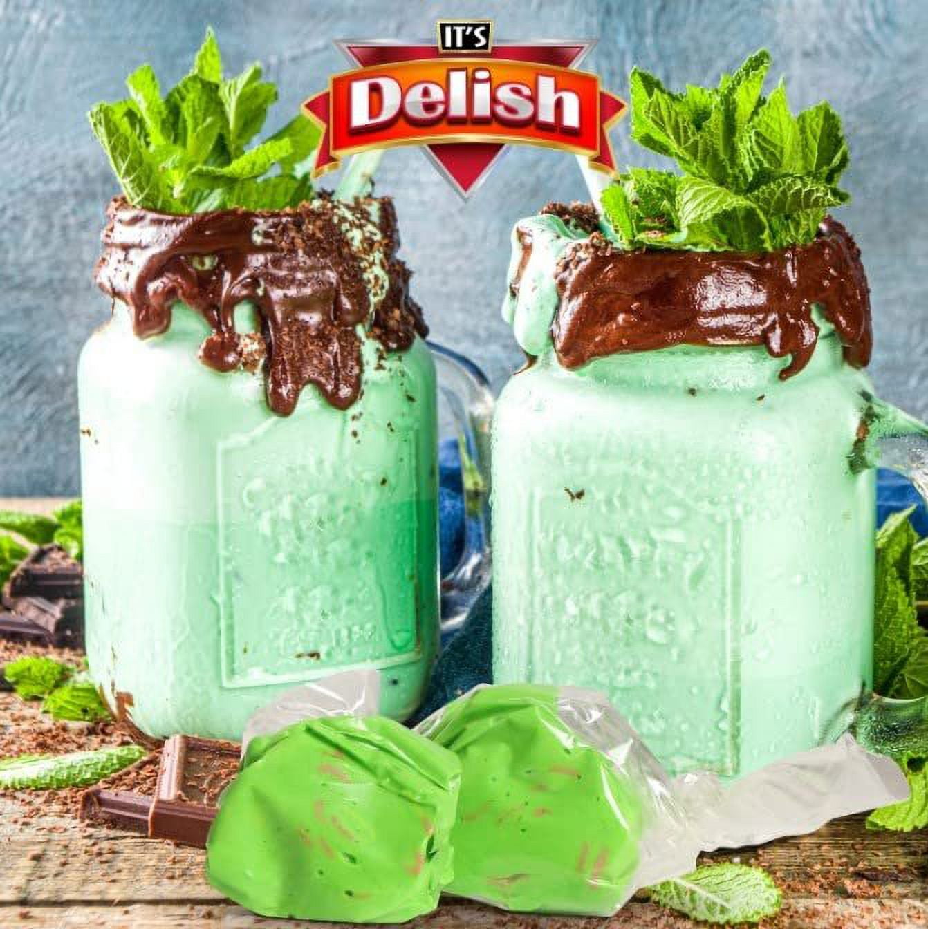 Gourmet Mint Chocolate Chip Taffy Candy Chews by It's Delish  5 lbs Bulk Bag  Individually Wrapped Chocolate Taffies Chewy Mint Flavored Fruit Chews  USA Made & Kosher