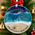 thumbnail image 2 of hulanddfd Ocean Ornament - 2d Plastic Round Christmas Pendant with Beach Patterns, Beach Christmas Hanging Decorations for Xmas Tree and Party Decor, Gifts for Women Men, 2 of 3