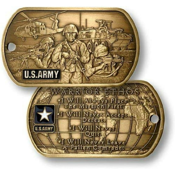 U.S. Army Warrior Ethos Dog Tag with Chain