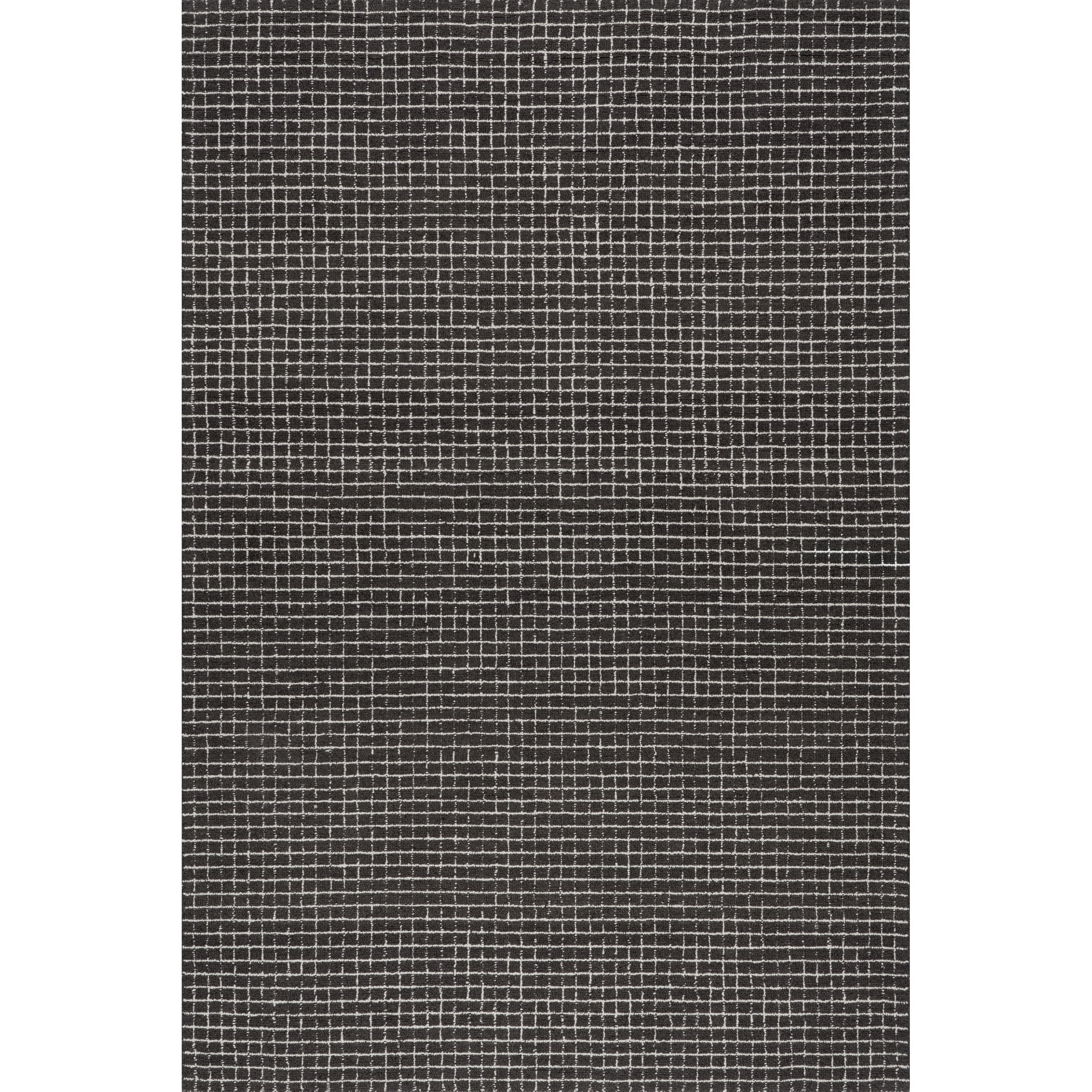Rugs USA Melrose Checked Wool Area Rug, 5' x 8', Melrose Charcoal