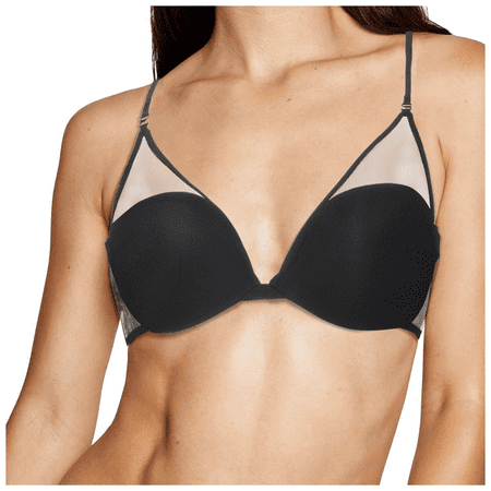 Fulorrnie Bras for Women Comfort No Underwire Lift Seamless Show Balconette Plunge Soft Cup Bra Black 32