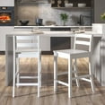thumbnail image 2 of Costway 24-Inch Wooden Bar Stools Set of 2 with Ergonomic Backrest Counter Height Stools White, 2 of 7