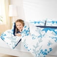 thumbnail image 3 of spefrowx Floral Blue Bow Queen Bedding for Girls, Spring Flower Plant Bedding Comforter Set Queen, Navy Reversible, 7 Pieces, 3 of 6