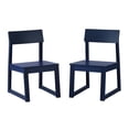thumbnail image 2 of WestinTrends Paloma Modern HDPE Outdoor Armless Patio Dining Chairs (Set of 2), Navy Blue, 2 of 15
