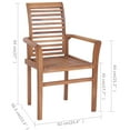 thumbnail image 2 of vidaXL Patio Dining Chairs Wooden Accent Chair with Cushions Solid Wood Teak, 2 of 11