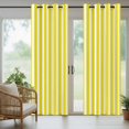 thumbnail image 3 of Outdoor Curtains for Patio Waterproof, Yellow Striped Windproof Pravicy Outside Porch Blackout Curtain, Modern Farmhouse Yellow White Stripes Sun Blocking Grommets Curtains for Cabana Gazebo 54"x108", 3 of 9