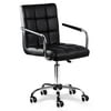Smilemart Modern Adjustable Faux Leather Swivel Office Chair with Wheels, Black