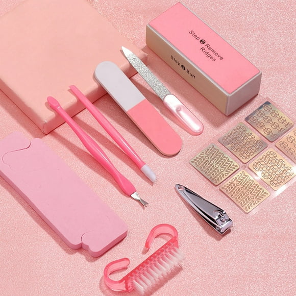 Manicure Pedicure Gel Nail Care Kit with Cuticle Scissors Tools and Accessories