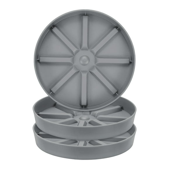 Uxcell 3-Pack Saucer para Plantas, 6 Pulgadas, Plástico Antipudrición para Plantas en Macetas de Interior/Exterior [Gris]