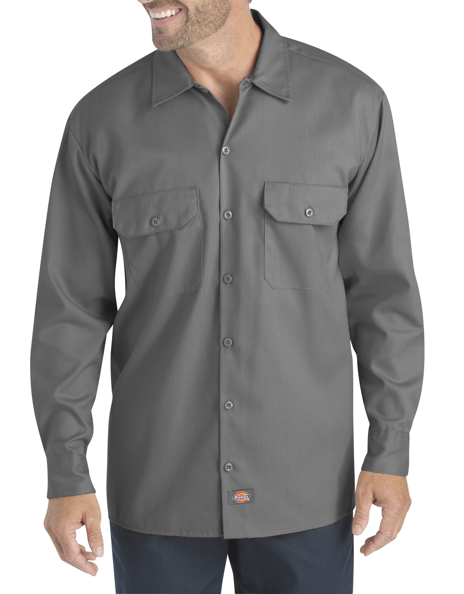 Big Mens Long Sleeve Flex Twill Shirt 