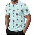 thumbnail image 2 of Wpawbk Men's Winter Polyester Fashion Casual Short Sleeve Button Round Neck Top Daily Outdoor, 2 of 5