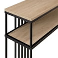 thumbnail image 4 of 41" Minimalist Metal Slatted Wood Console Table - Oak / Black, 4 of 6