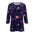 thumbnail image 4 of Bovemsi Cute Summer Tops Breathable Round‑Neck 3/4‑Sleeve Printed Blouse Fashion Outfits Clothes L, 4 of 4