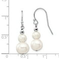 thumbnail image 3 of 14K White Gold 6-9mm Semi-round FWC Pearl Graduated Dangle Earrings, 3 of 3